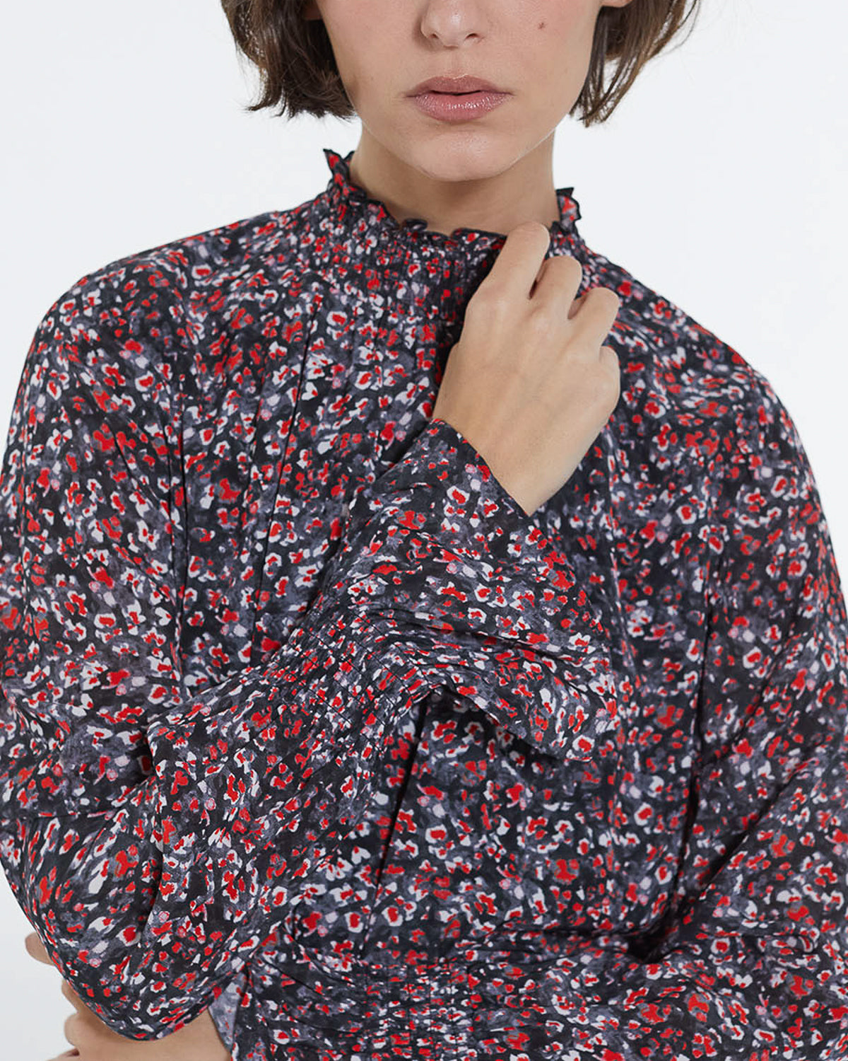 The Kooples - Vestido Corto Entallado Estampado Floral - Mujer