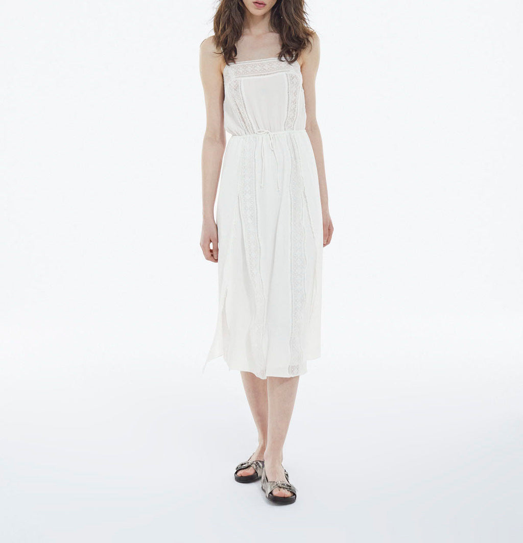 The Kooples - Vestido Largo Blanco Sin Mangas De Encaje - Mujer