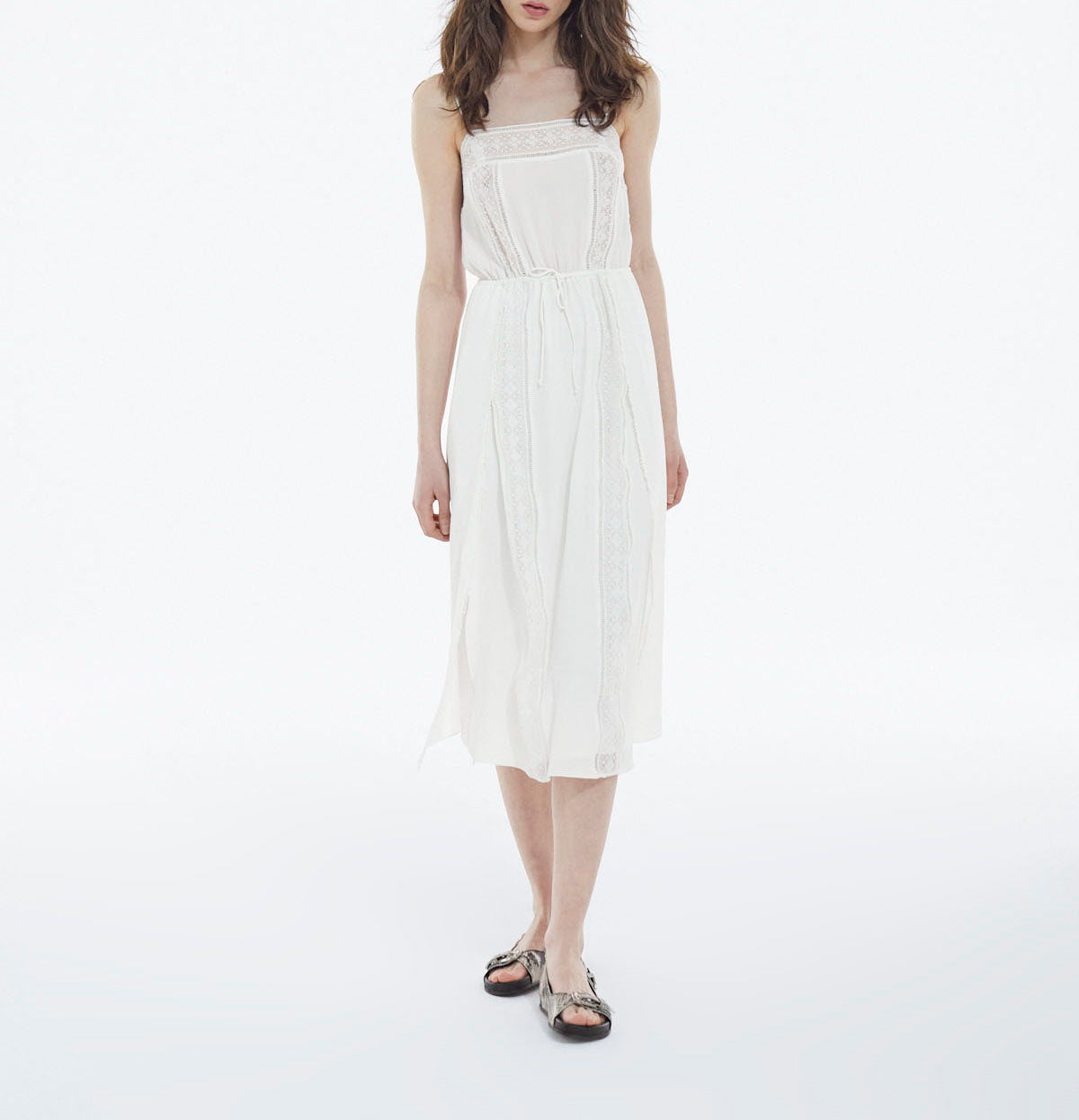 The Kooples - Vestido Largo Blanco Sin Mangas De Encaje - Mujer
