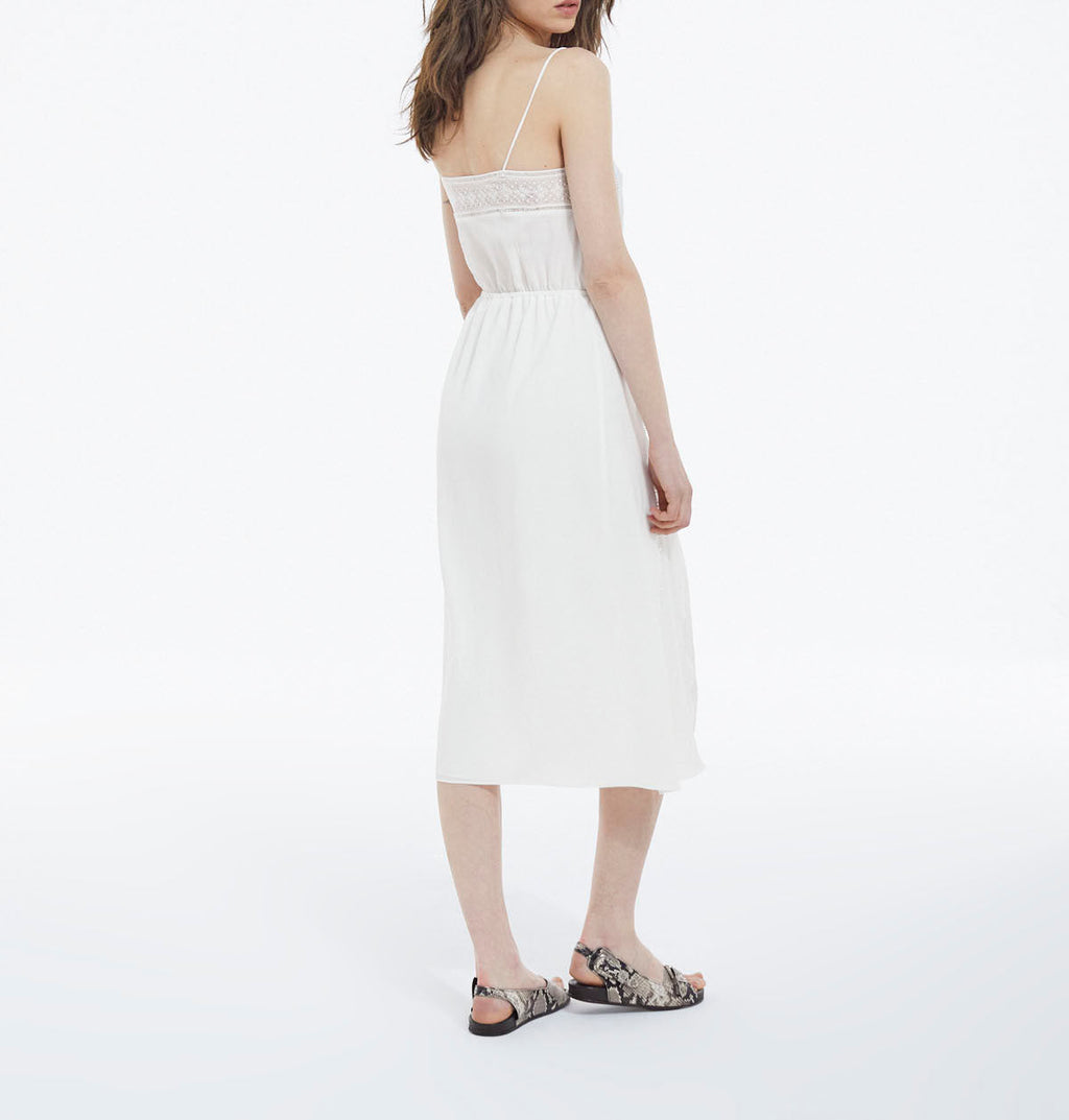 The Kooples - Vestido Largo Blanco Sin Mangas De Encaje - Mujer