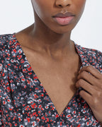 The Kooples - Vestido Corto Flores - Negro - Rojo - Mujer