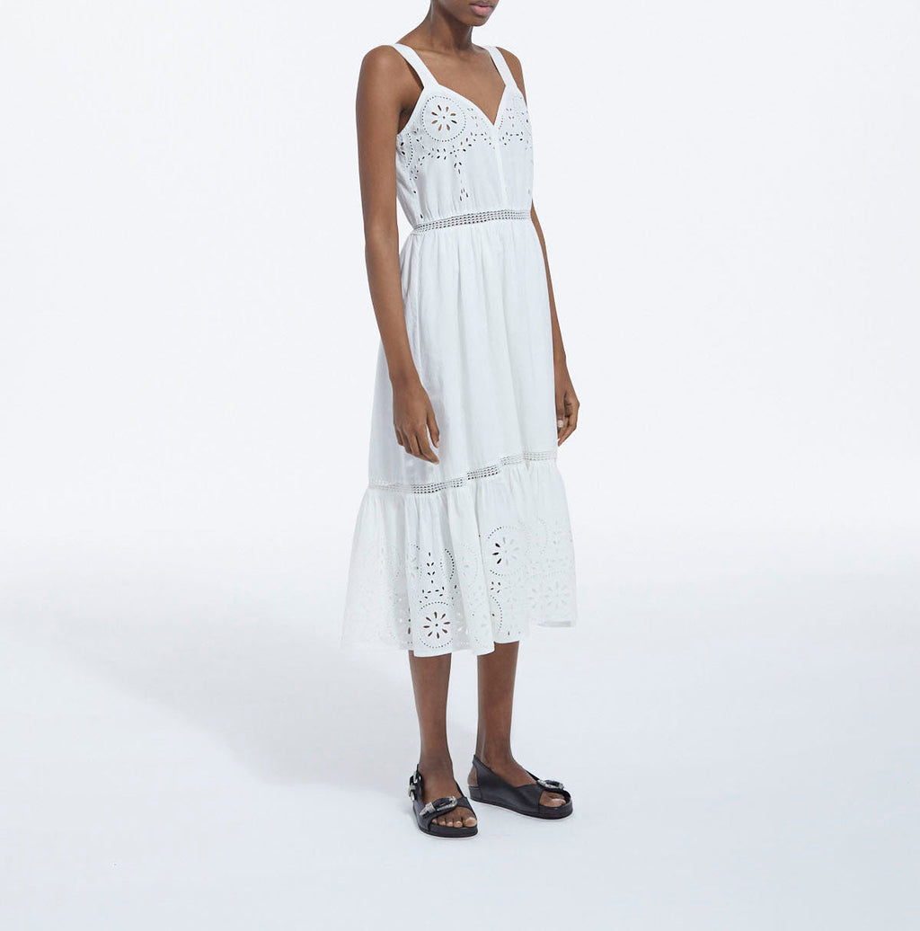 The Kooples - Long Sleeveless White Lace Dress - Women