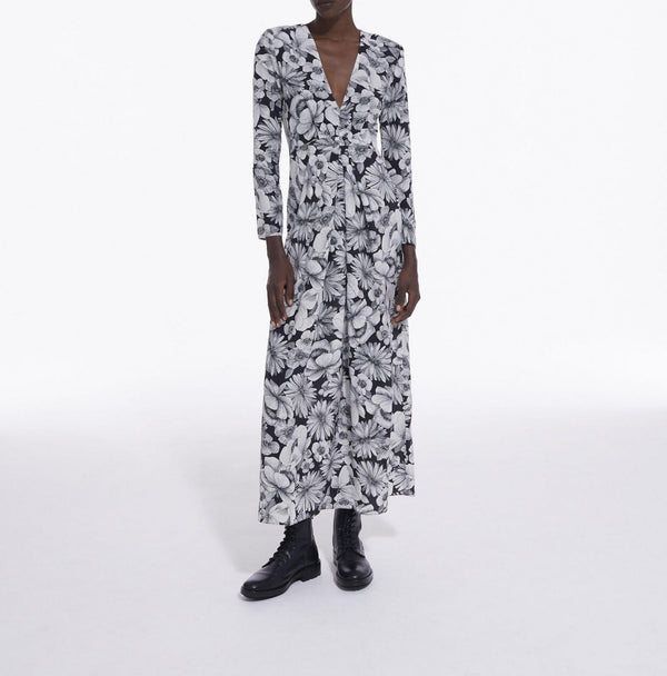 The Kooples - Robe Longue En Soie - Noir - Femme