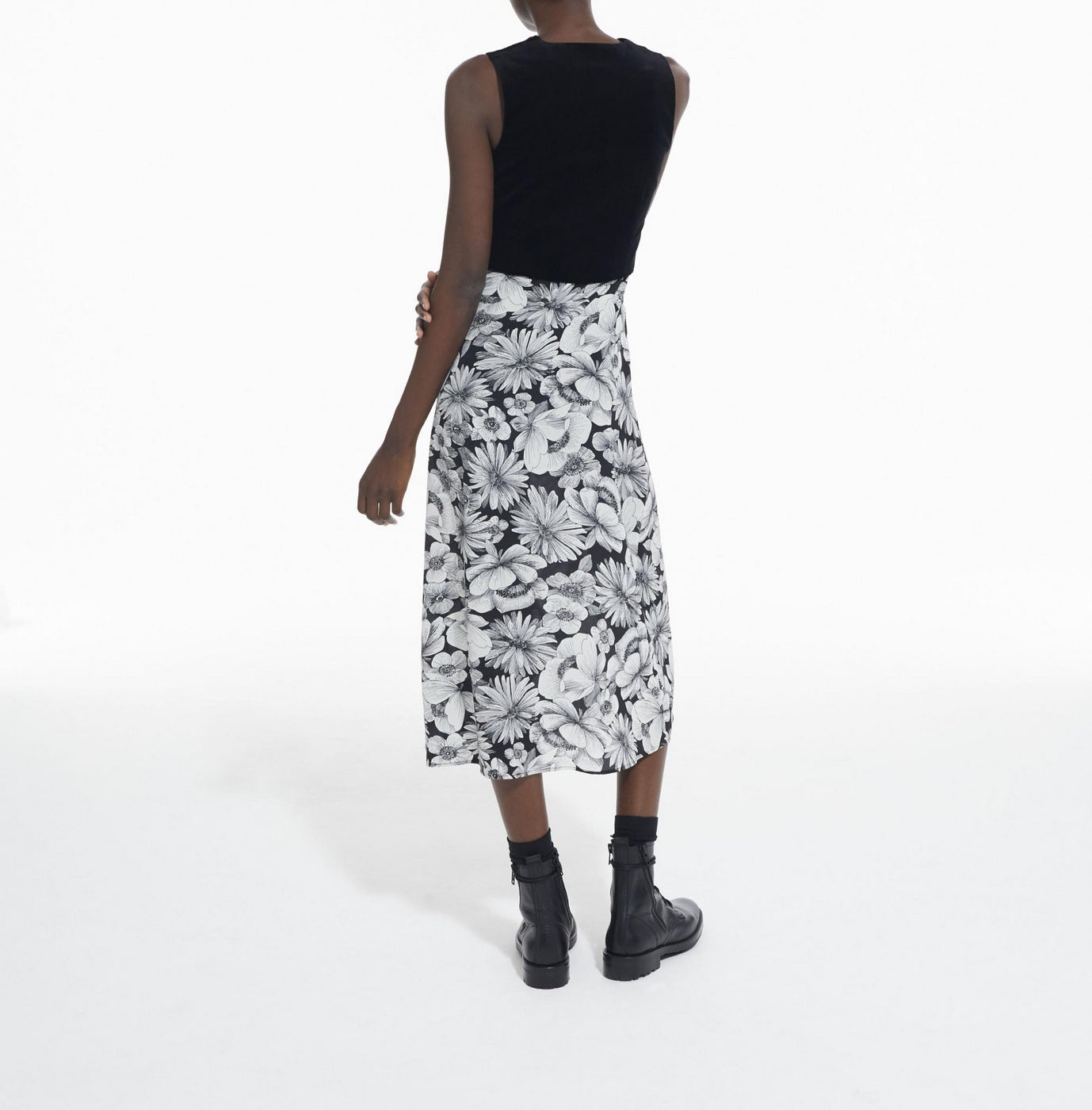 The Kooples - Vestido Trompe-L'Œil Seda - Negro - Mujer