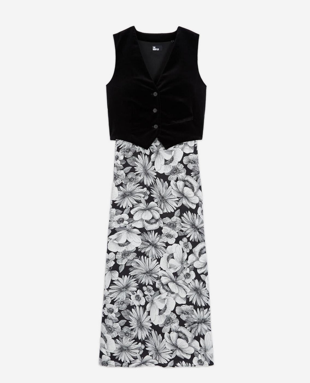 The Kooples - Vestido Trompe-L'Œil Seda - Negro - Mujer