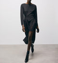 The Kooples - Vestido midi - Negro - Mujer