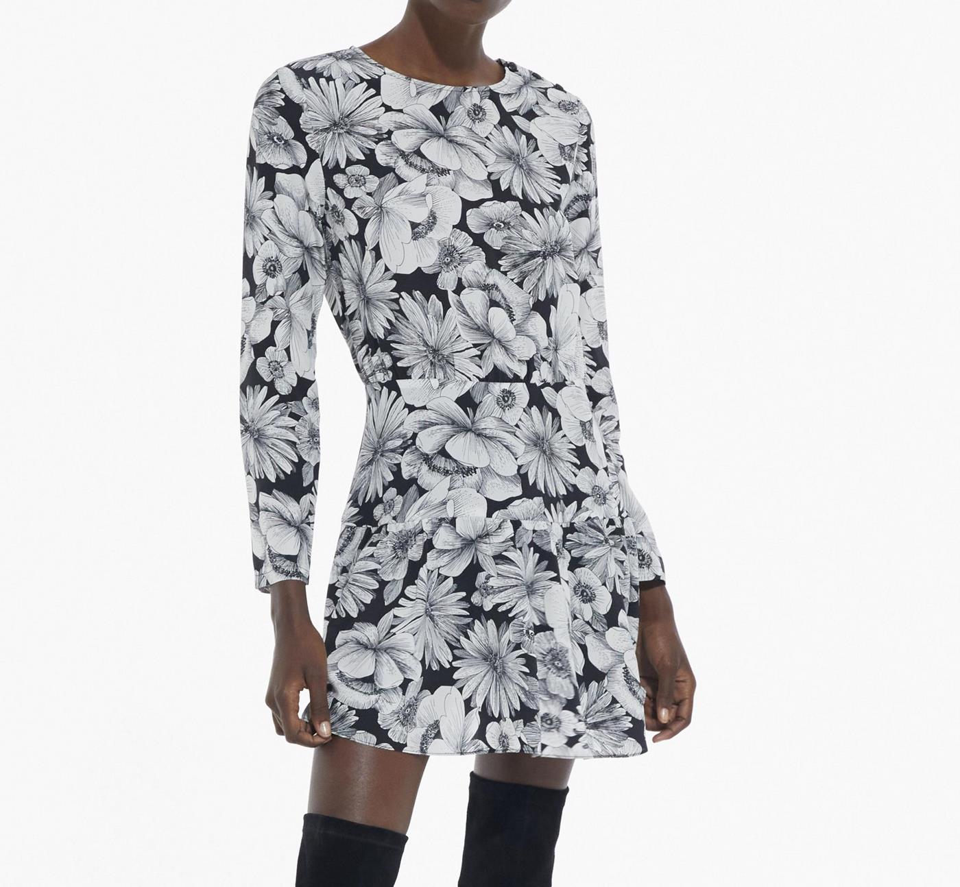 The Kooples - Robe Droite En Soie - Noir - Femme