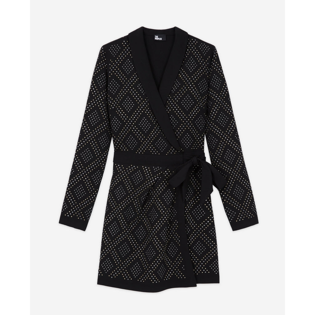 The Kooples - Vestido cruzado - Negro - Mujer