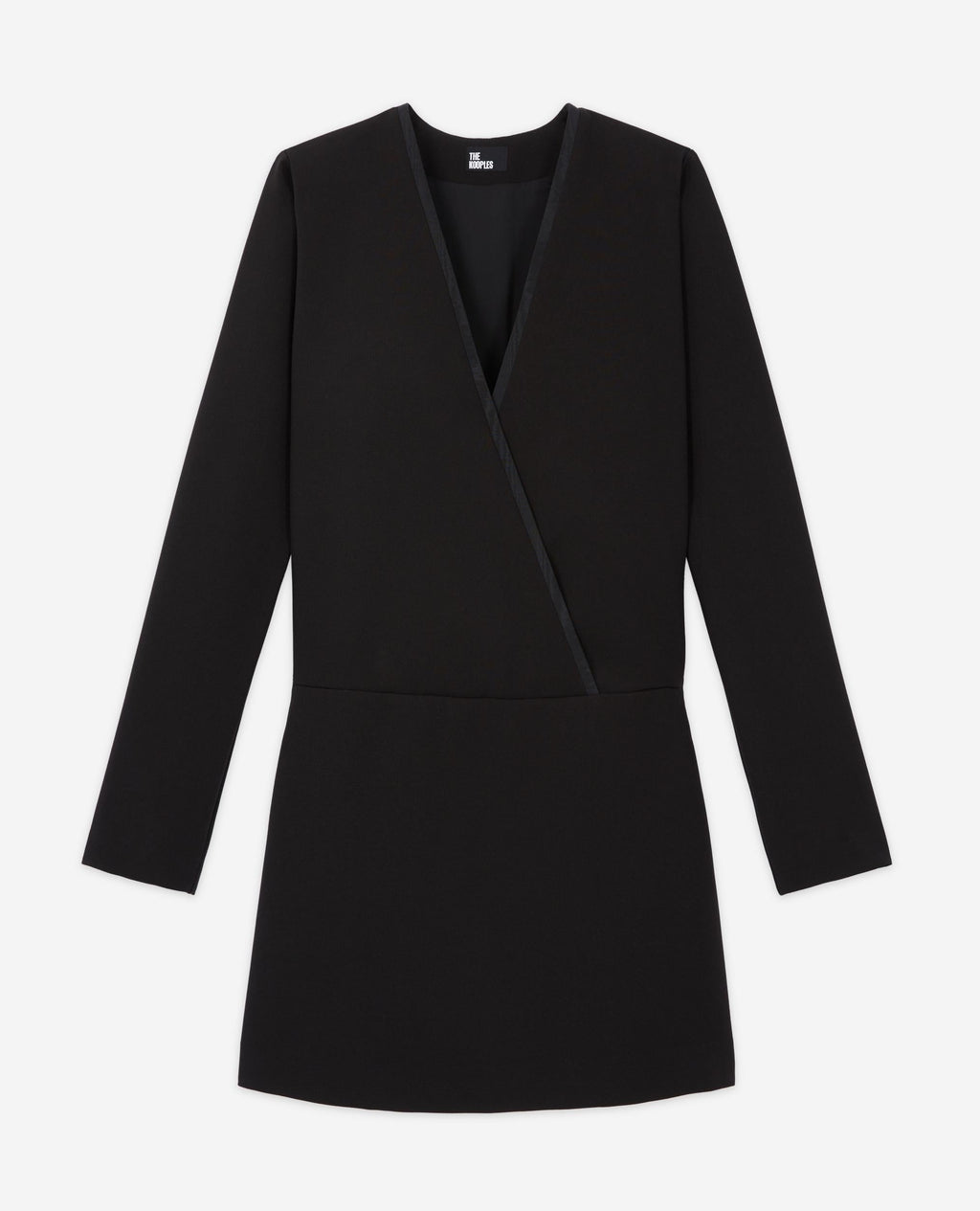 The Kooples - Robe Courte Croisée Noire - Femme