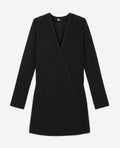 The Kooples - Robe Courte Croisée Noire - Femme