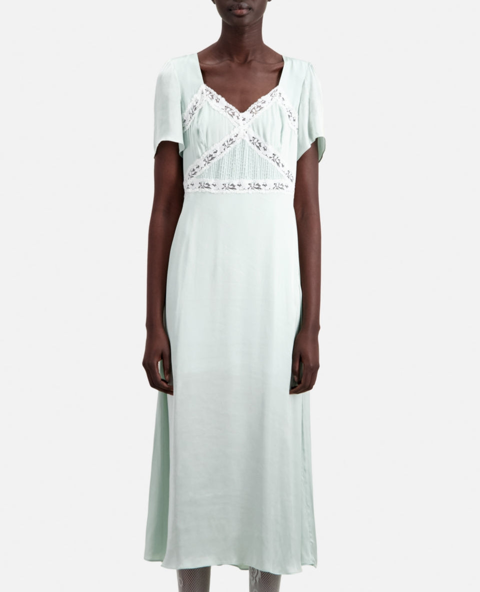 The Kooples - Robe Longue - Vert D'Eau - Femme
