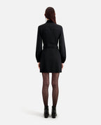 The Kooples - Robe Chemise Bi-Matière - Noir - Femme