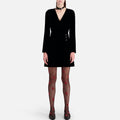 Vestido cruzado - Negro - Mujer
