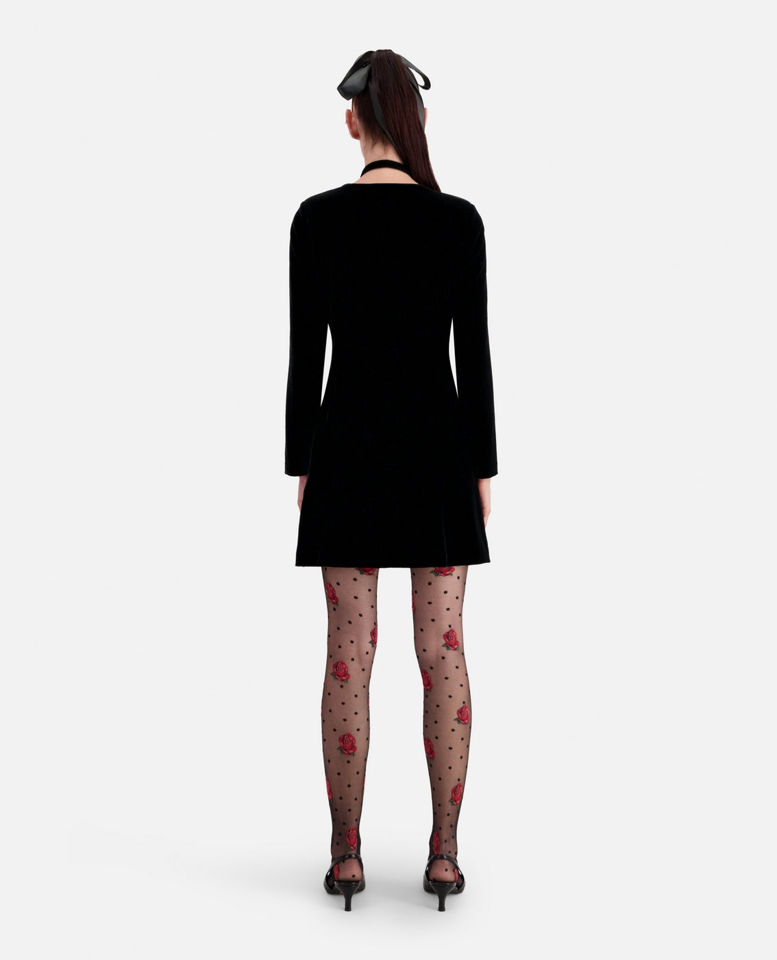 Vestido cruzado - Negro - Mujer