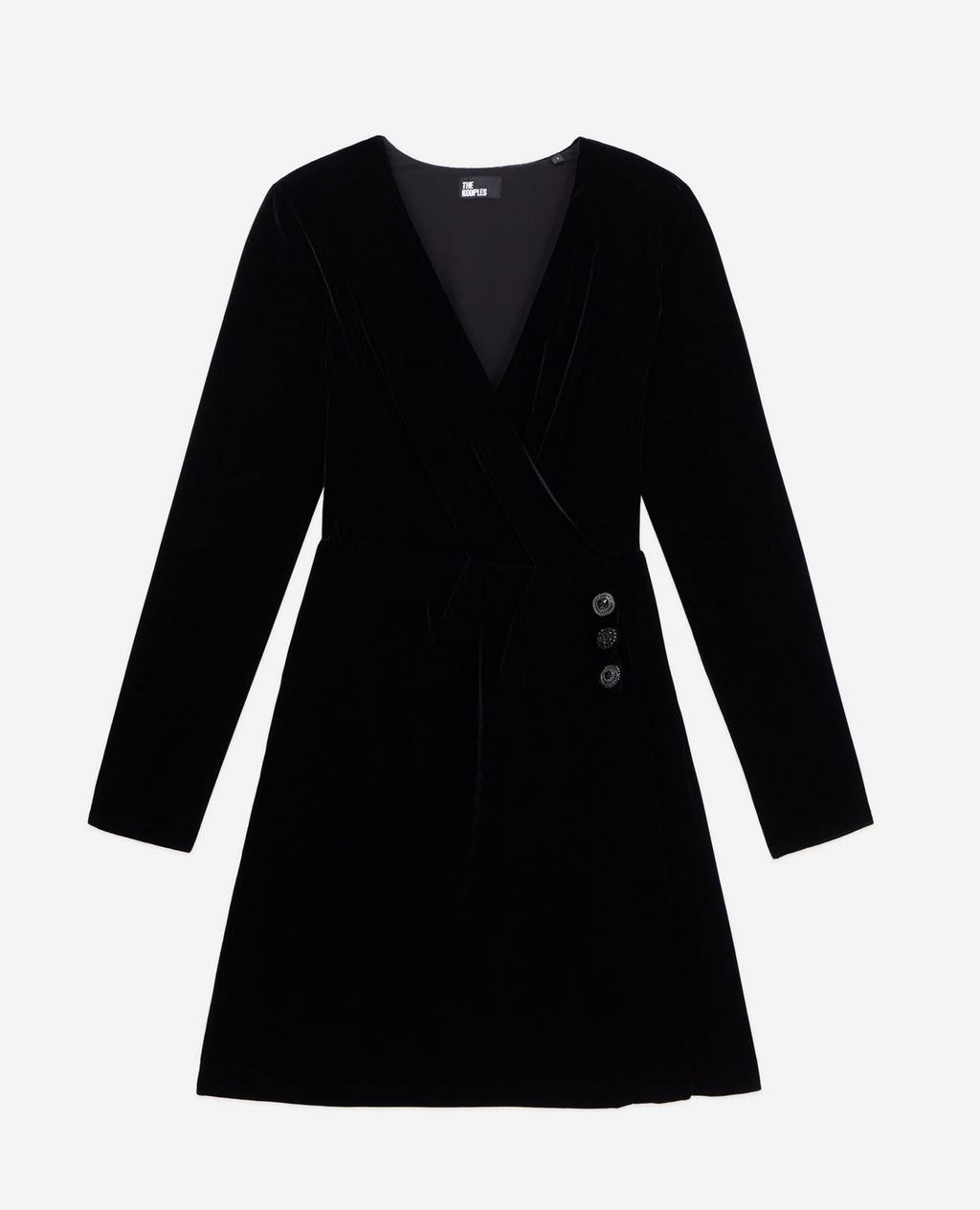 Vestido cruzado - Negro - Mujer