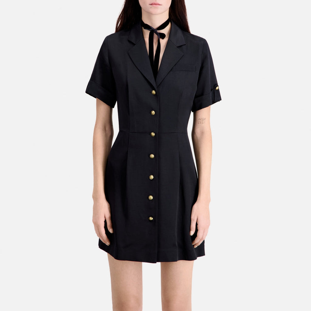 The Kooples - Robe Chemise - Noir - Femme