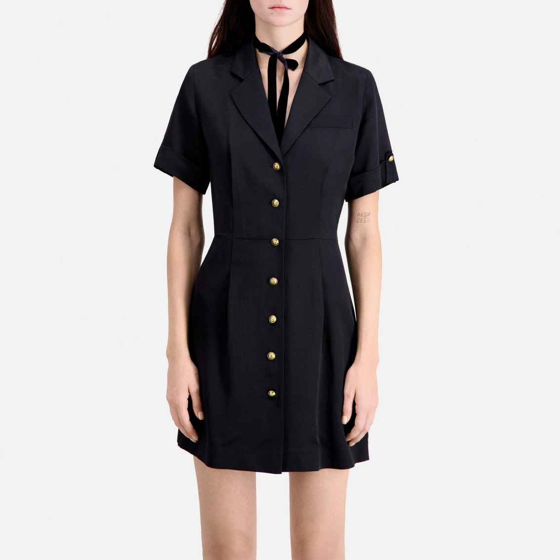 The Kooples - Robe Chemise - Noir - Femme
