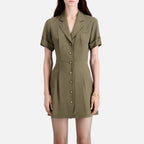 The Kooples - Vestido camisero - Caqui - Mujer