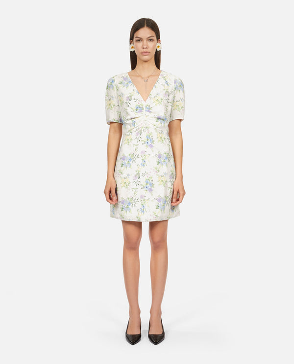 The Kooples - Robe Courte A Manches Courtes Froncee