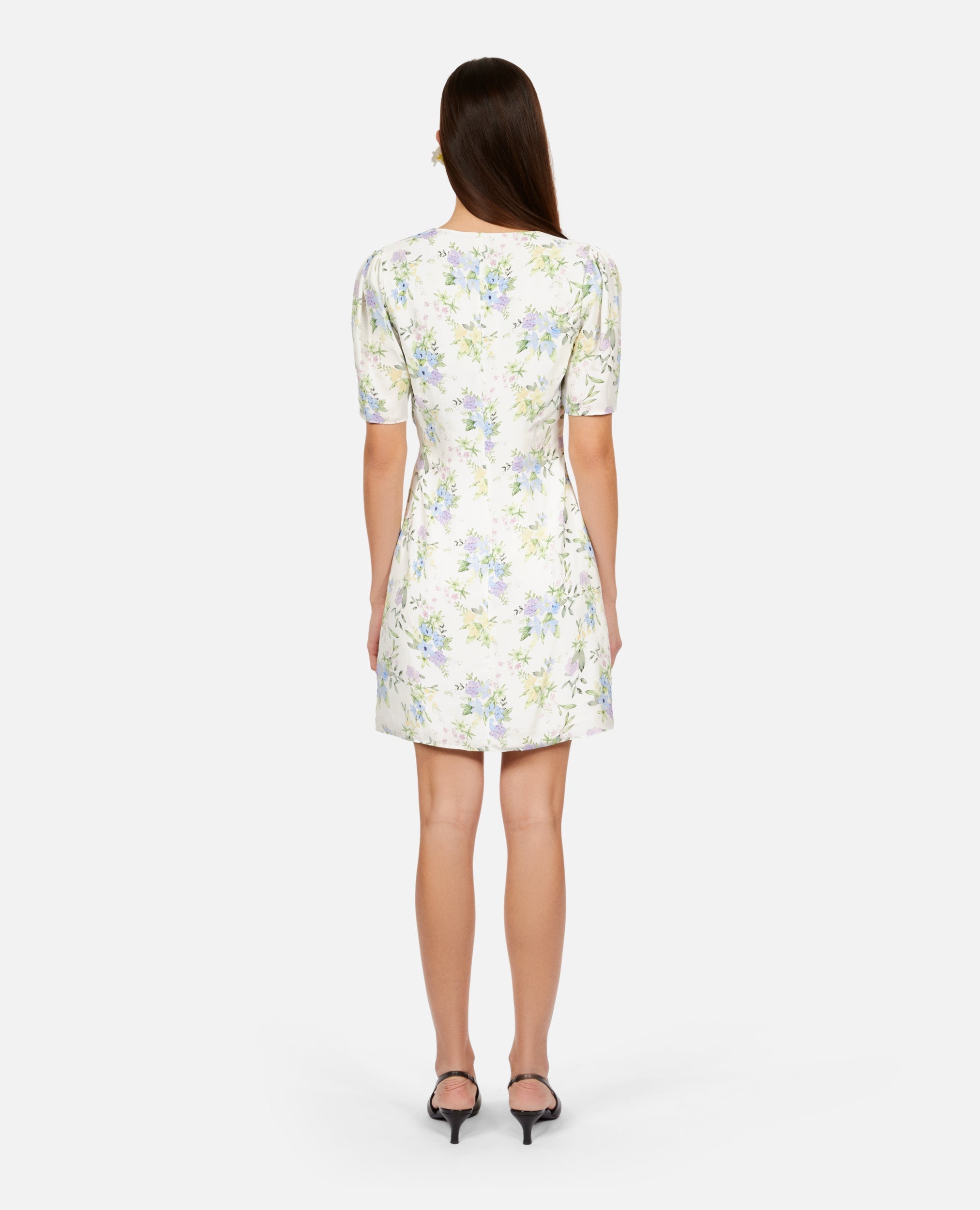 The Kooples - Robe Courte A Manches Courtes Froncee