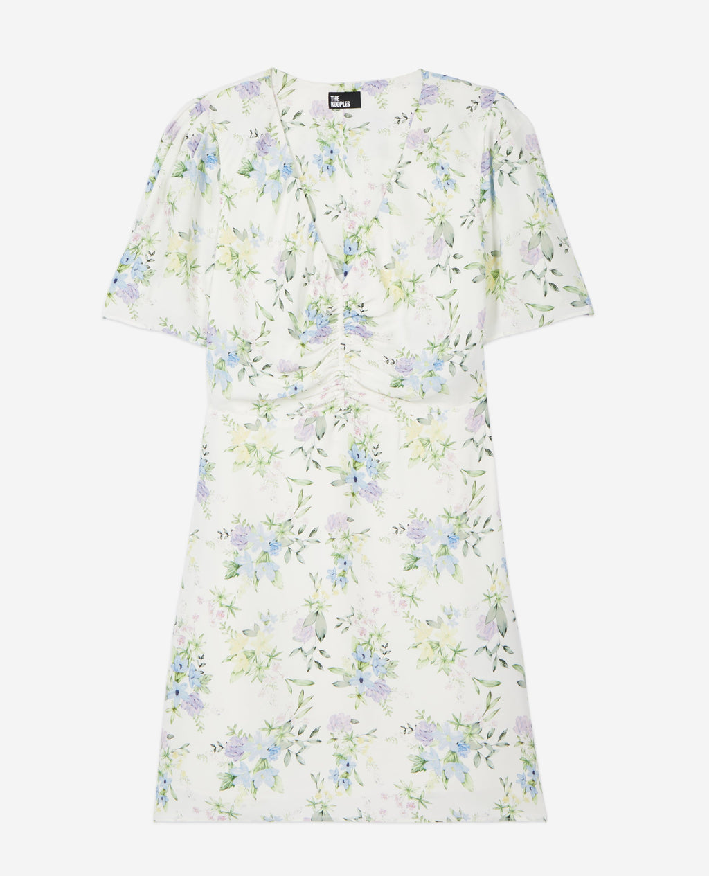 The Kooples - Robe Courte A Manches Courtes Froncee