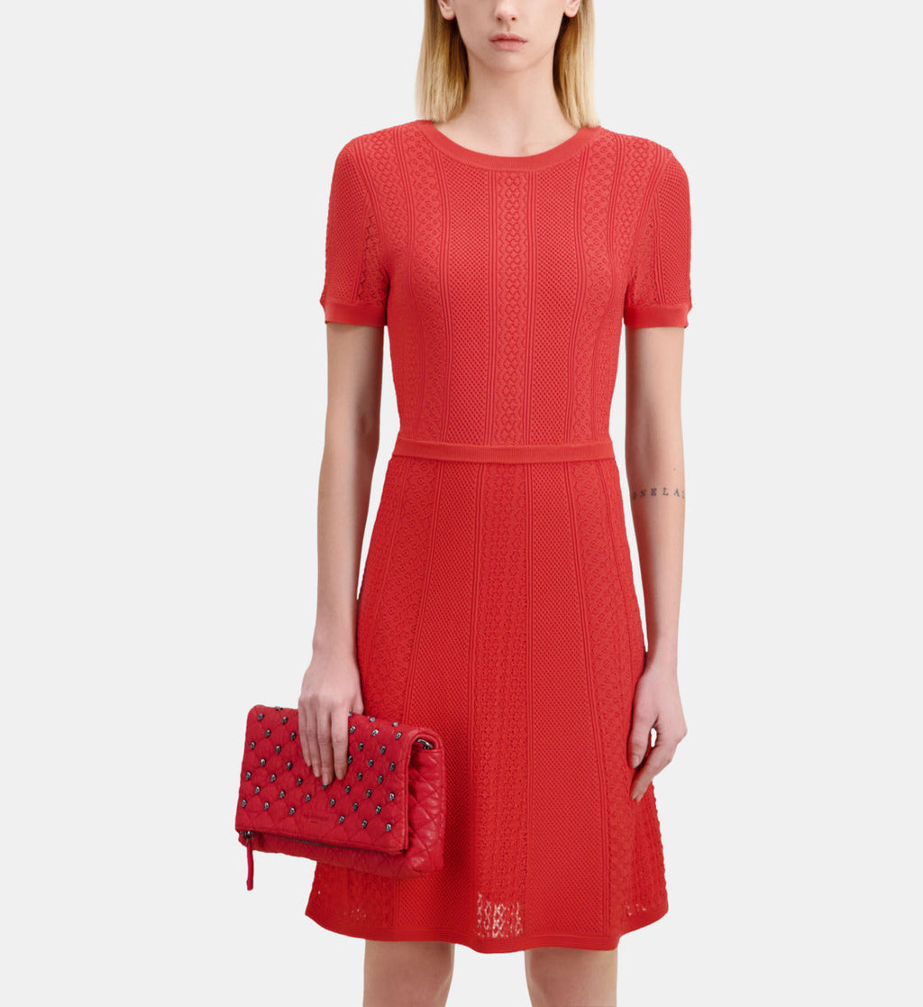 The Kooples - Robe Courte Avec Ouverture Dos Et Details De Points