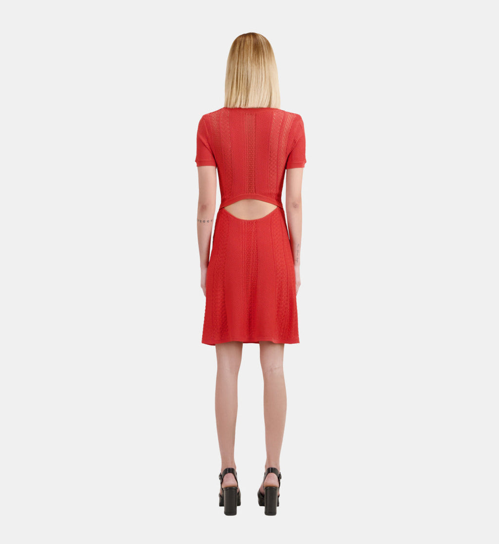 The Kooples - Robe Courte Avec Ouverture Dos Et Details De Points