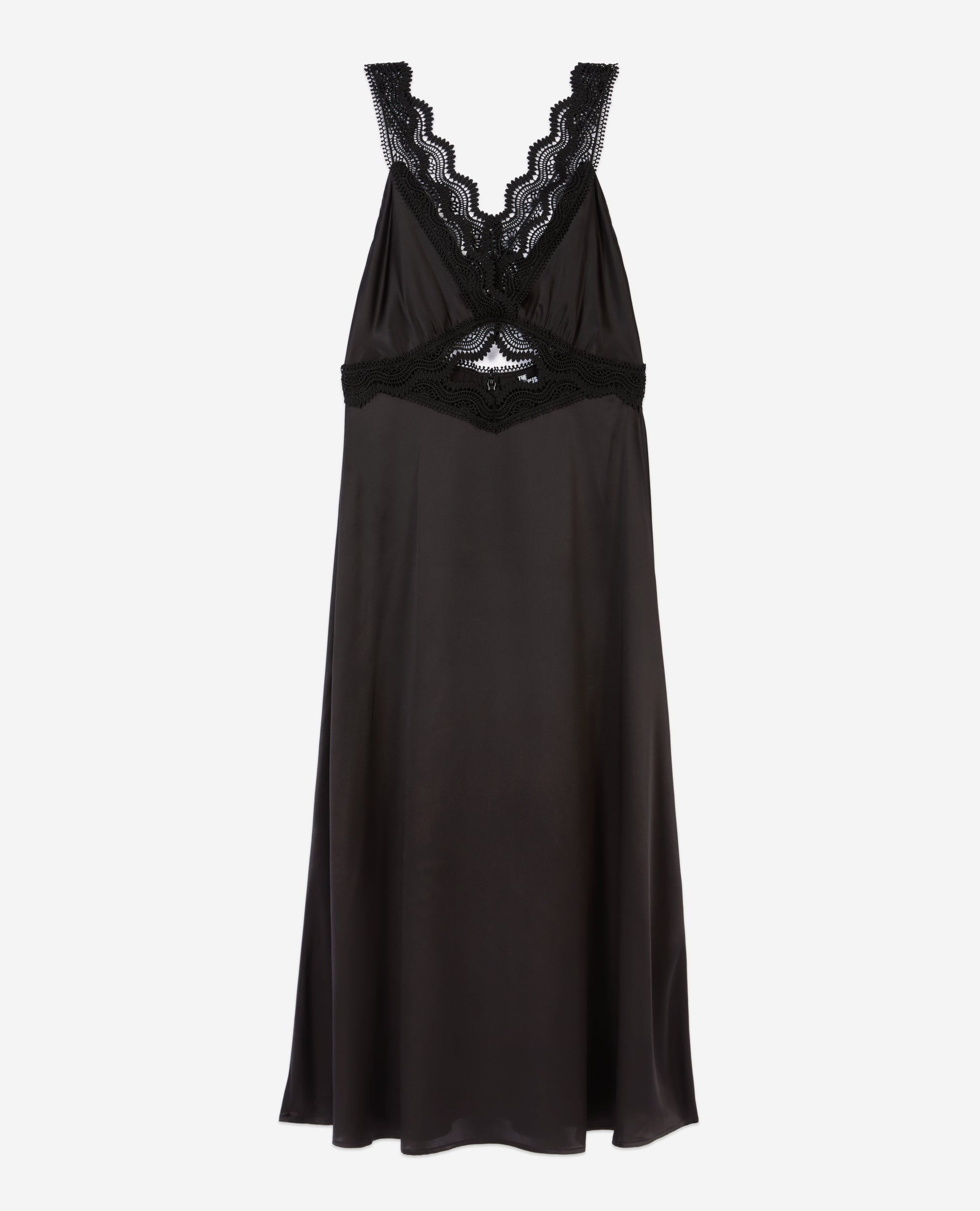 The Kooples - Vestido Largo En Seda Con Guipur