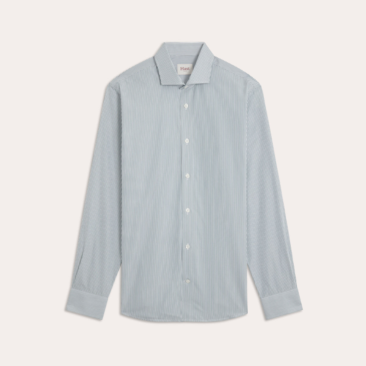 Chemise En Popeline À Fines Rayures Vertes
