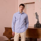 Chemise En Popeline À Rayures Bleues