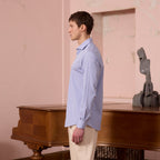 Chemise En Popeline À Rayures Bleues