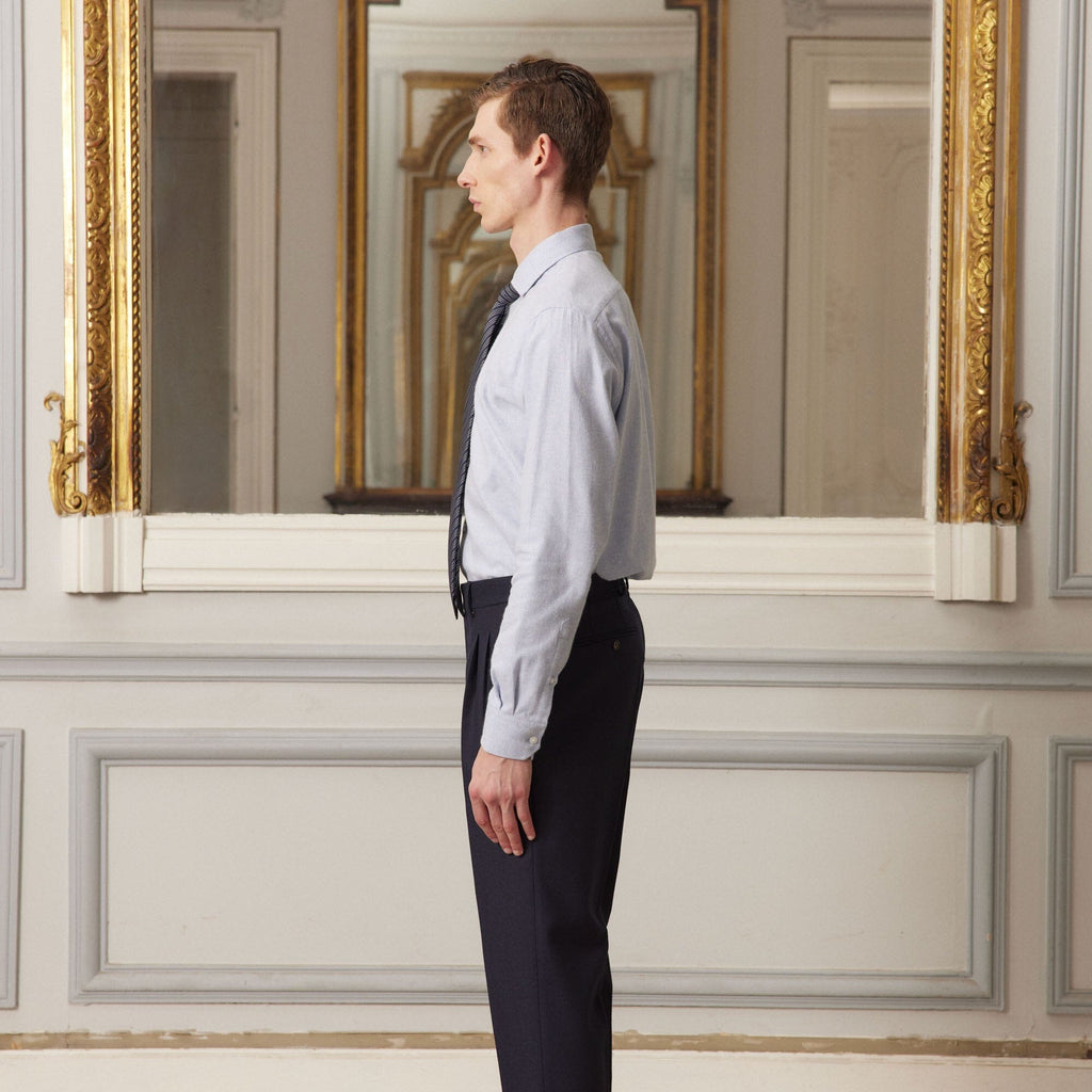 Chemise En Flanelle Bleu Chiné