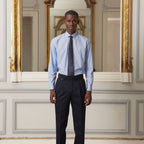 Chemise En Popeline Bleue À Rayures