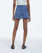 The Kooples - Pantalón corto recto ante - Azul - Mujer