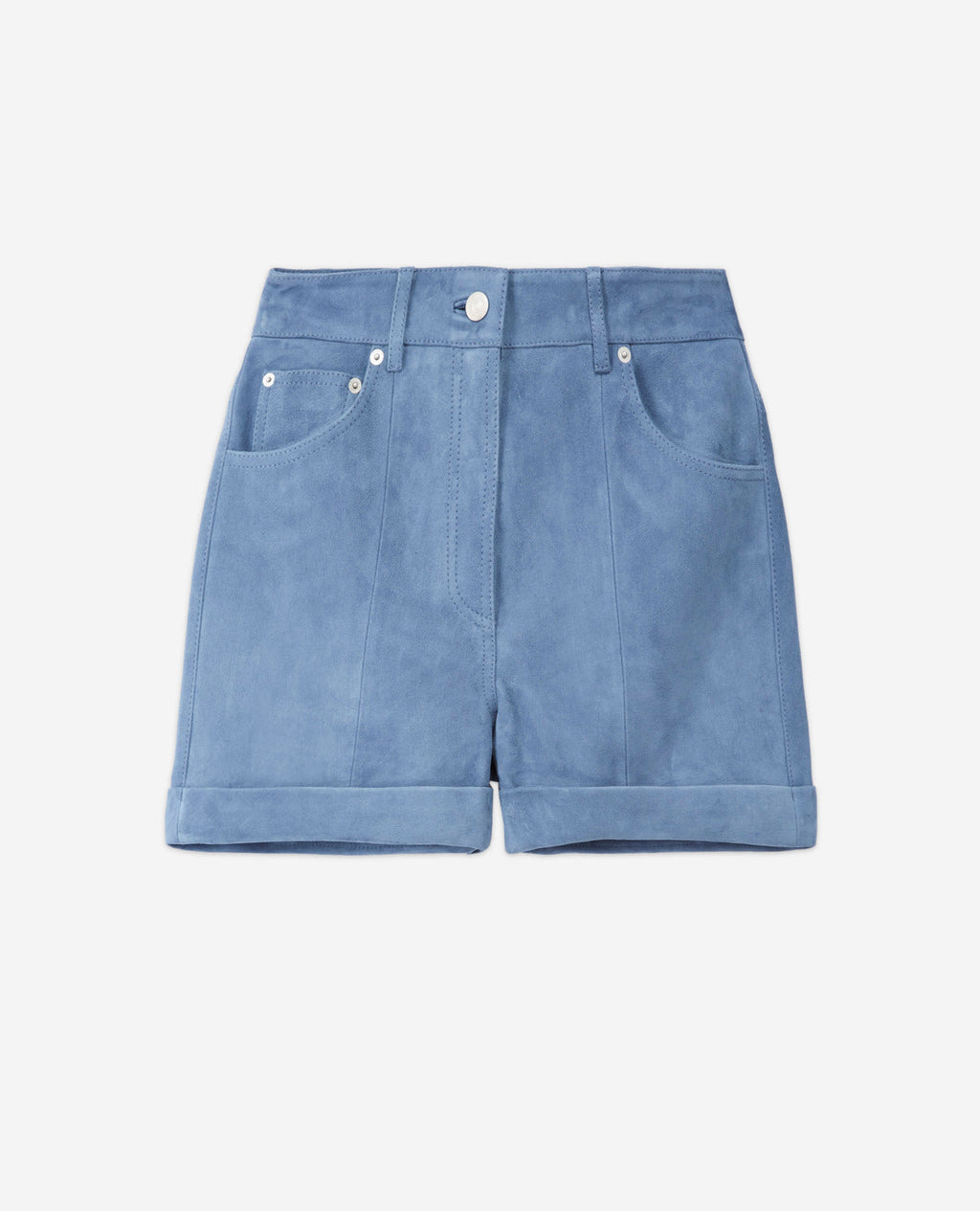 The Kooples - Pantalón corto recto ante - Azul - Mujer