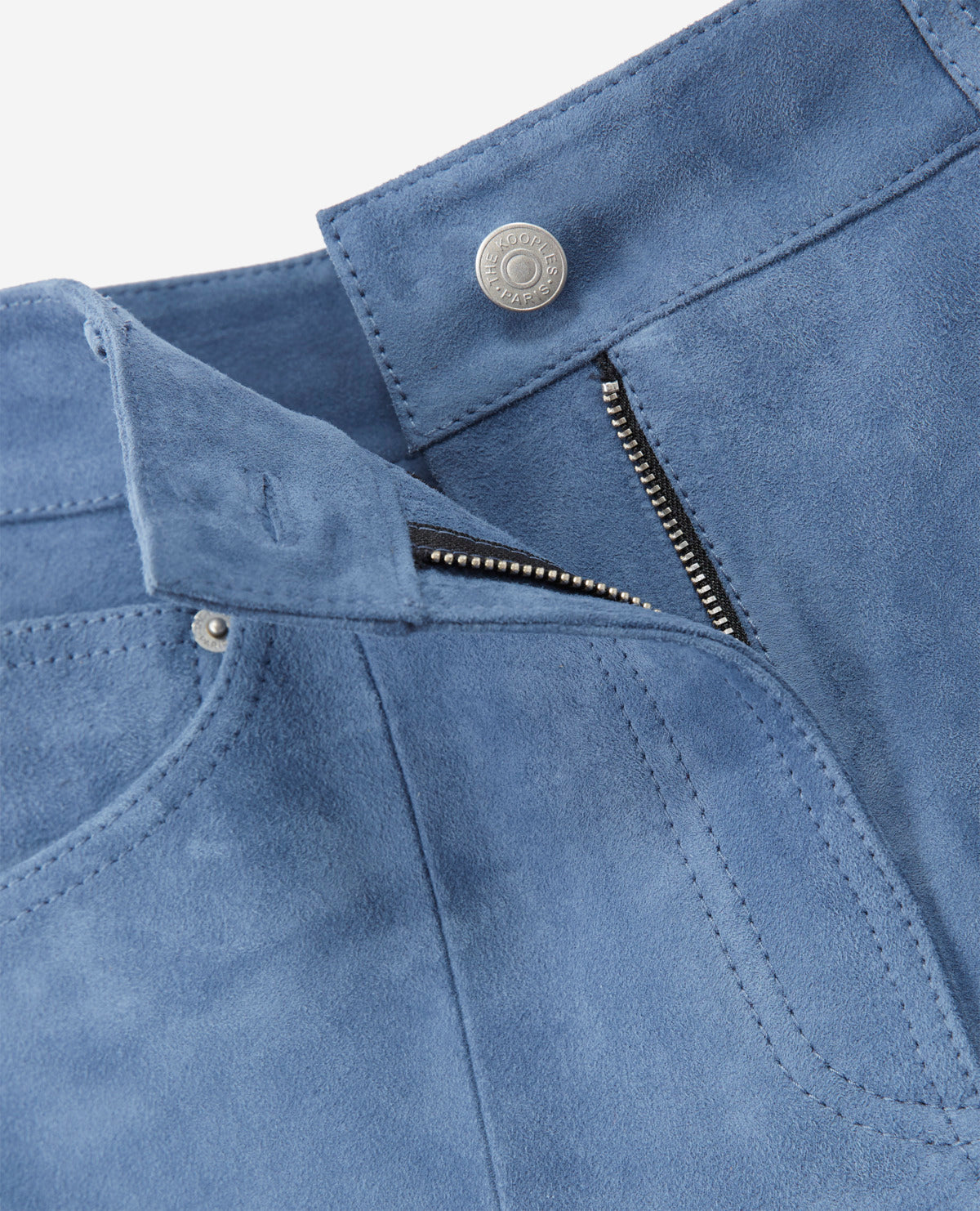 The Kooples - Pantalón corto recto ante - Azul - Mujer