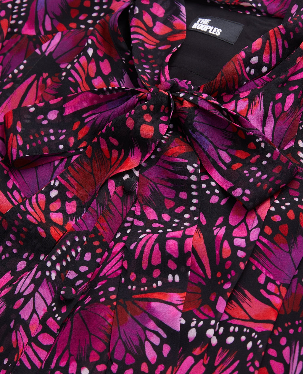 The Kooples - Chemisier - Noir Et Rose - Femme