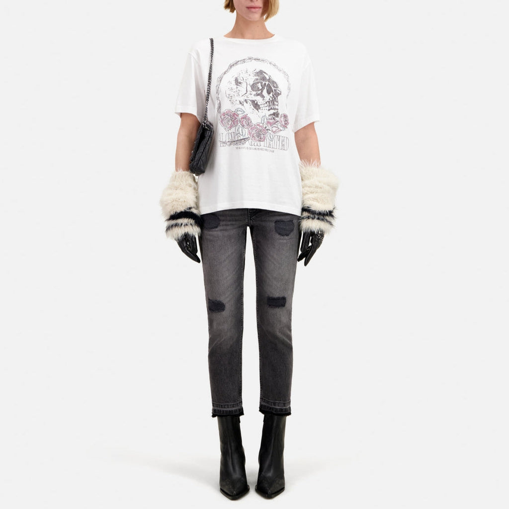 The Kooples - T-Shirt Manches Courtes Avec Print Skull And Roses - Femme
