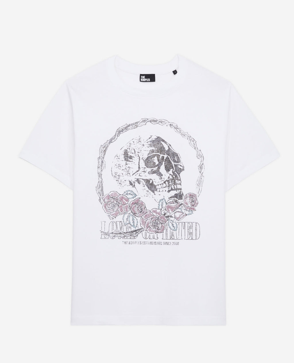 The Kooples - T-Shirt Manches Courtes Avec Print Skull And Roses - Femme
