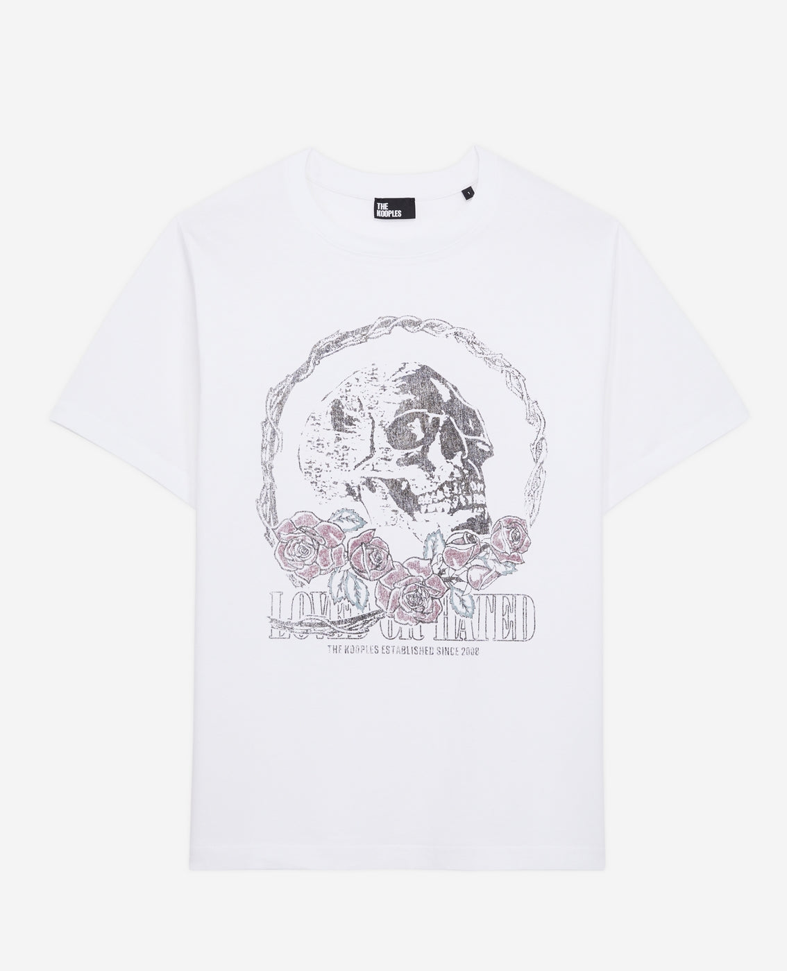 The Kooples - T-Shirt Manches Courtes Avec Print Skull And Roses - Femme