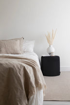 Folk Pouf - Large - Black Tie Wool
