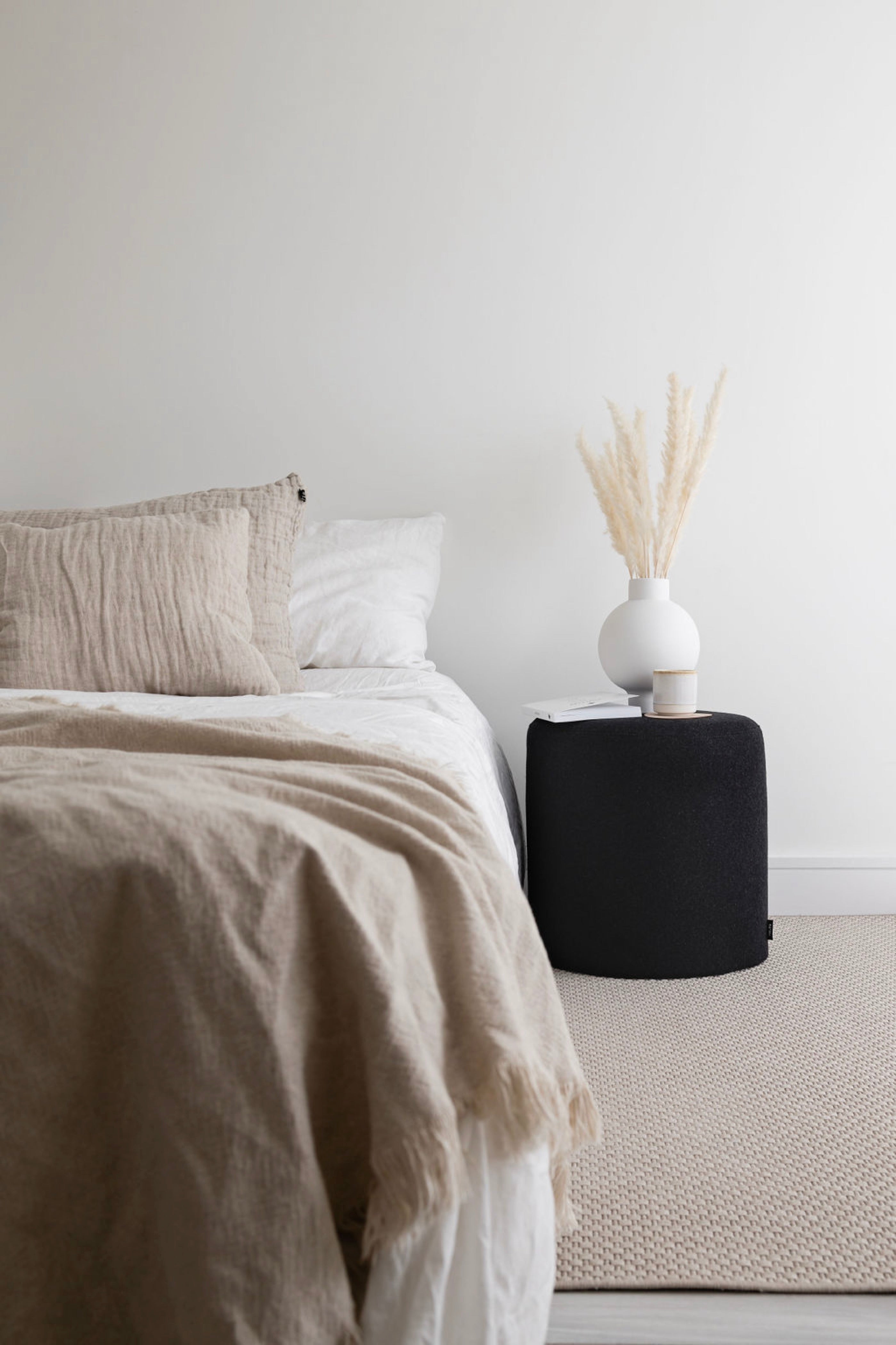 Folk Pouf - Large - Black Tie Wool