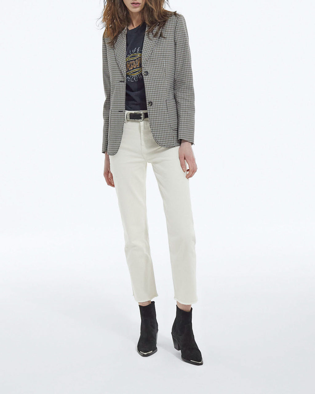 The Kooples - Women's Houndstooth Blazer - Beige-Brown - Women