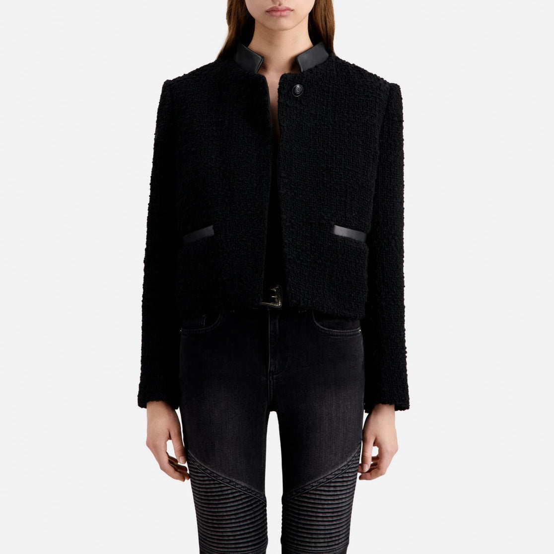 The Kooples - Veste En Tweed - Noir - Femme