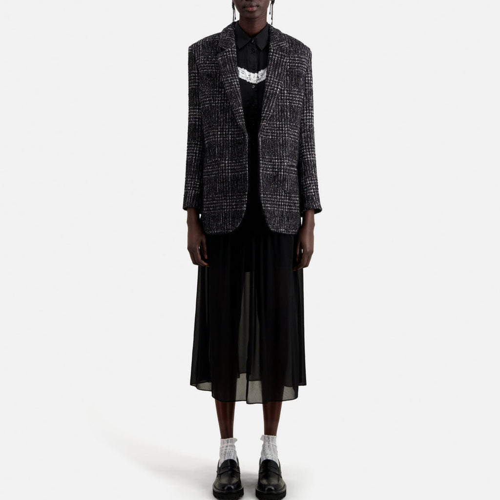 The Kooples - Veste En Laine Et Alpaga - Noir Et Blanc - Femme
