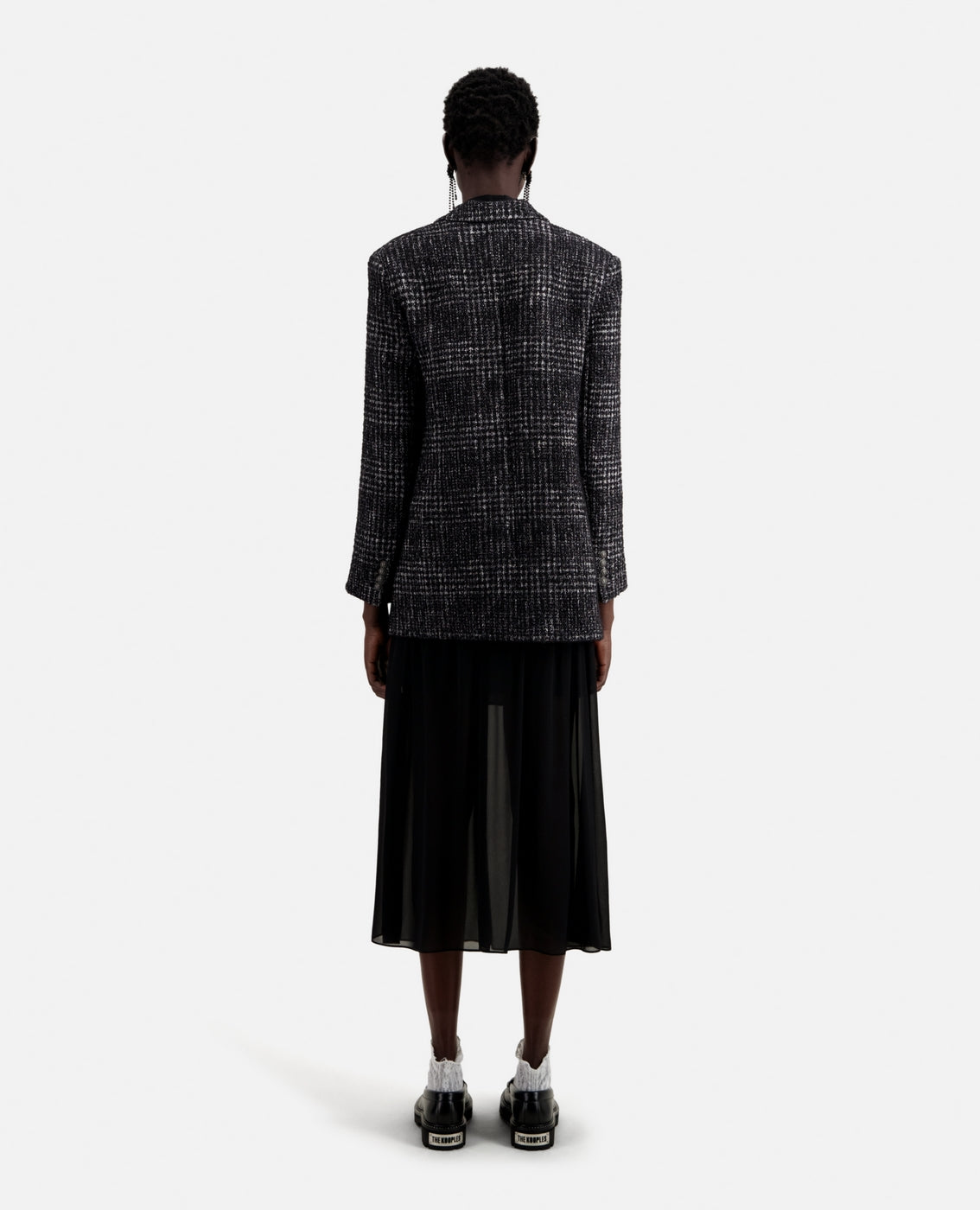 The Kooples - Veste En Laine Et Alpaga - Noir Et Blanc - Femme