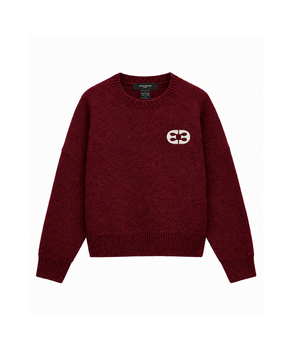 Maglione Girocollo Con Motivo Grafico - Bordeaux