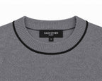 Jersey De Cuello Redondo De Punto Efecto Revés - Gris