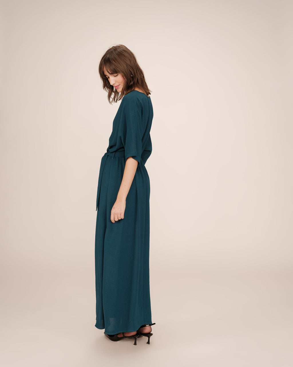 Robe Longue Portefeuille Emeraude Maud