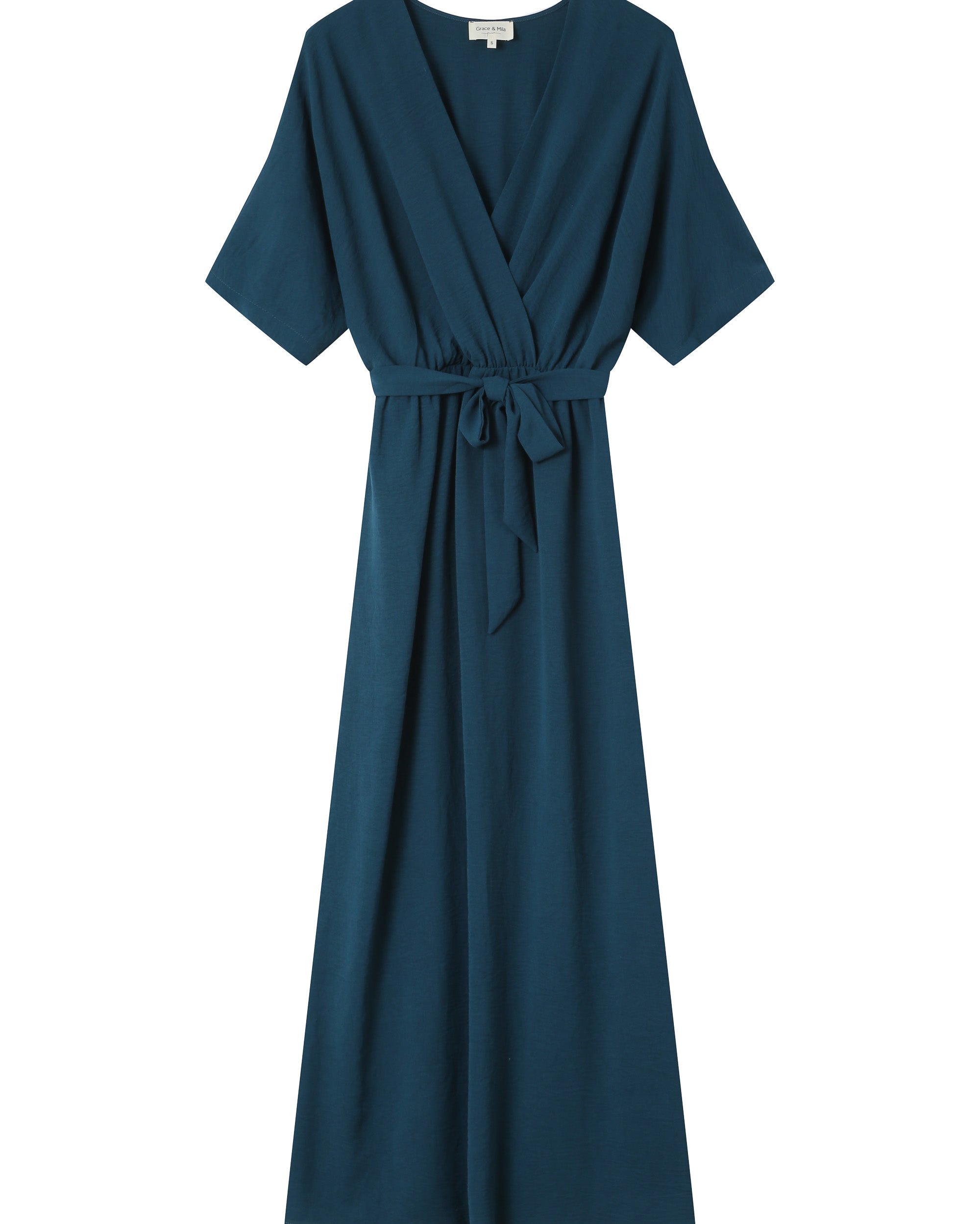 Robe Longue Portefeuille Emeraude Maud